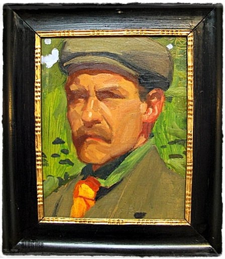 Akseli Gallen-Kallela Self-portrait on a Green Background 1908 shot by BLOGitse