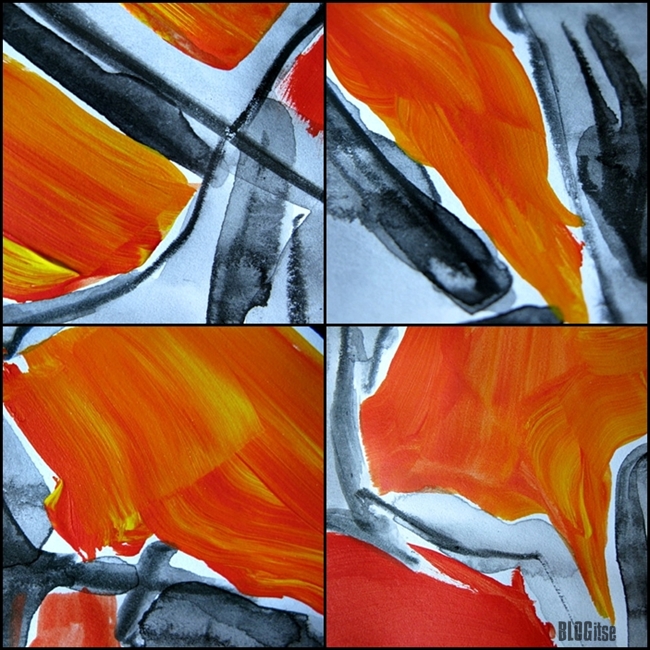 details of abstract Chinese ink and acrylics by BLOGitse 