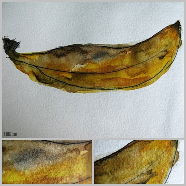 banana watercolor, marker pen by BLOGitse