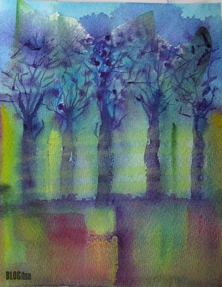 aquarelle painting trees by BLOGitse