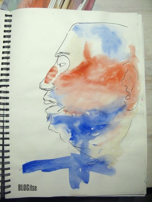 fat face, watercolor by BLOGitse