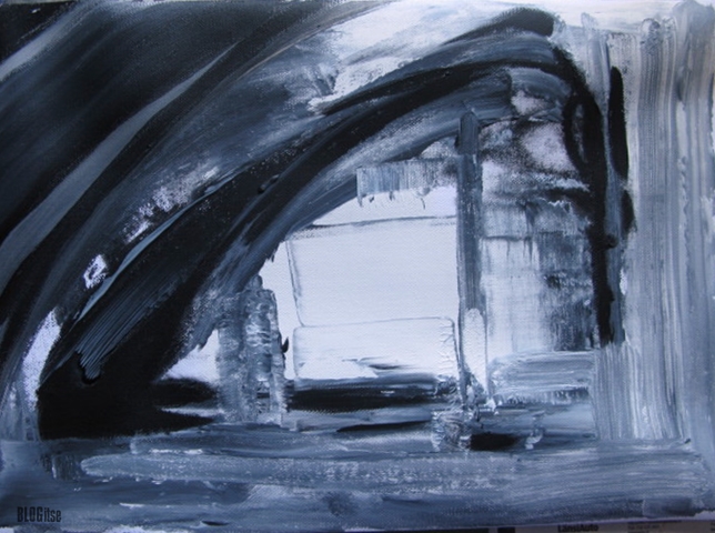 acrylic black and white painting by BLOGitse