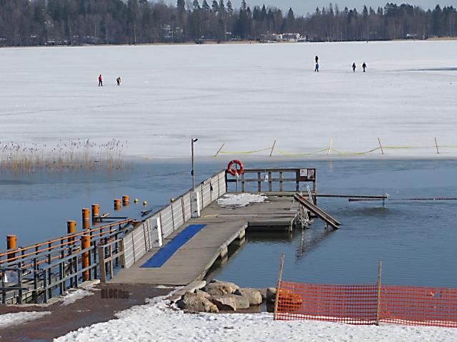 swim in or ski on the lake by BLOGitse