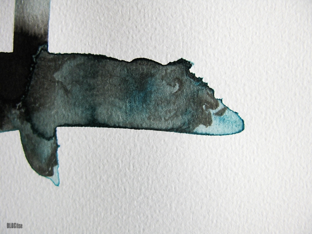 detail of abstract ink and watercolor painting by BLOGitse