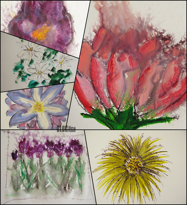 teemataide theme art May 2016 kukkia flowers collage by BLOGitse