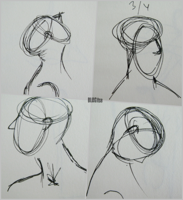 fountain pen sketches heads by BLOGitse