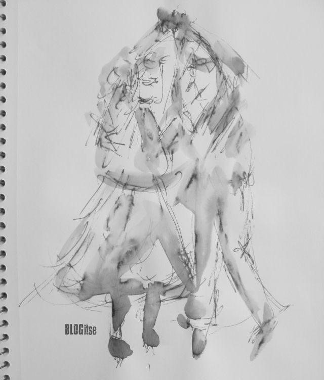 dancing couple ink painting by BLOGitse