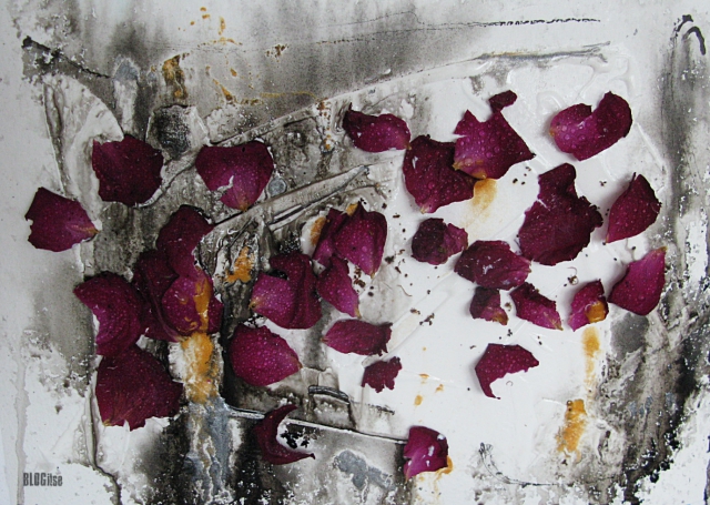 rose petals and inks by BLOGitse