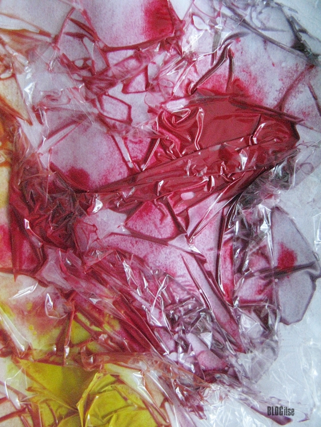 detail of plastic wrap painting by BLOGitse